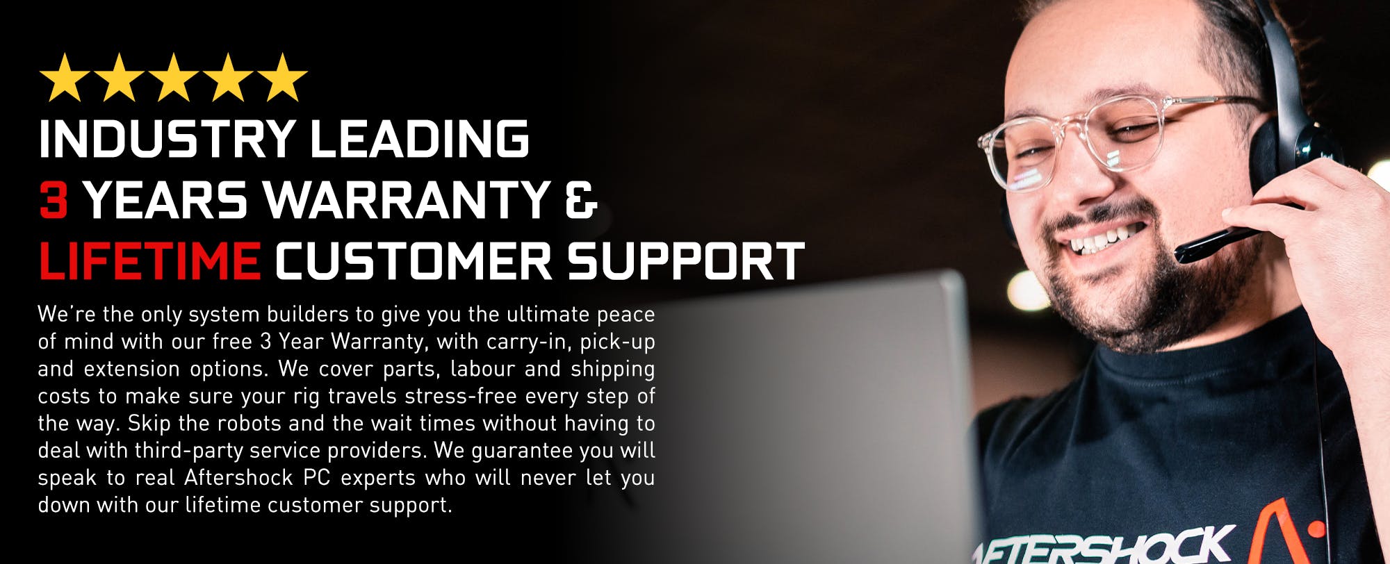 Aftershocks industry leading 3 Year Warranty & Lifetime customer support